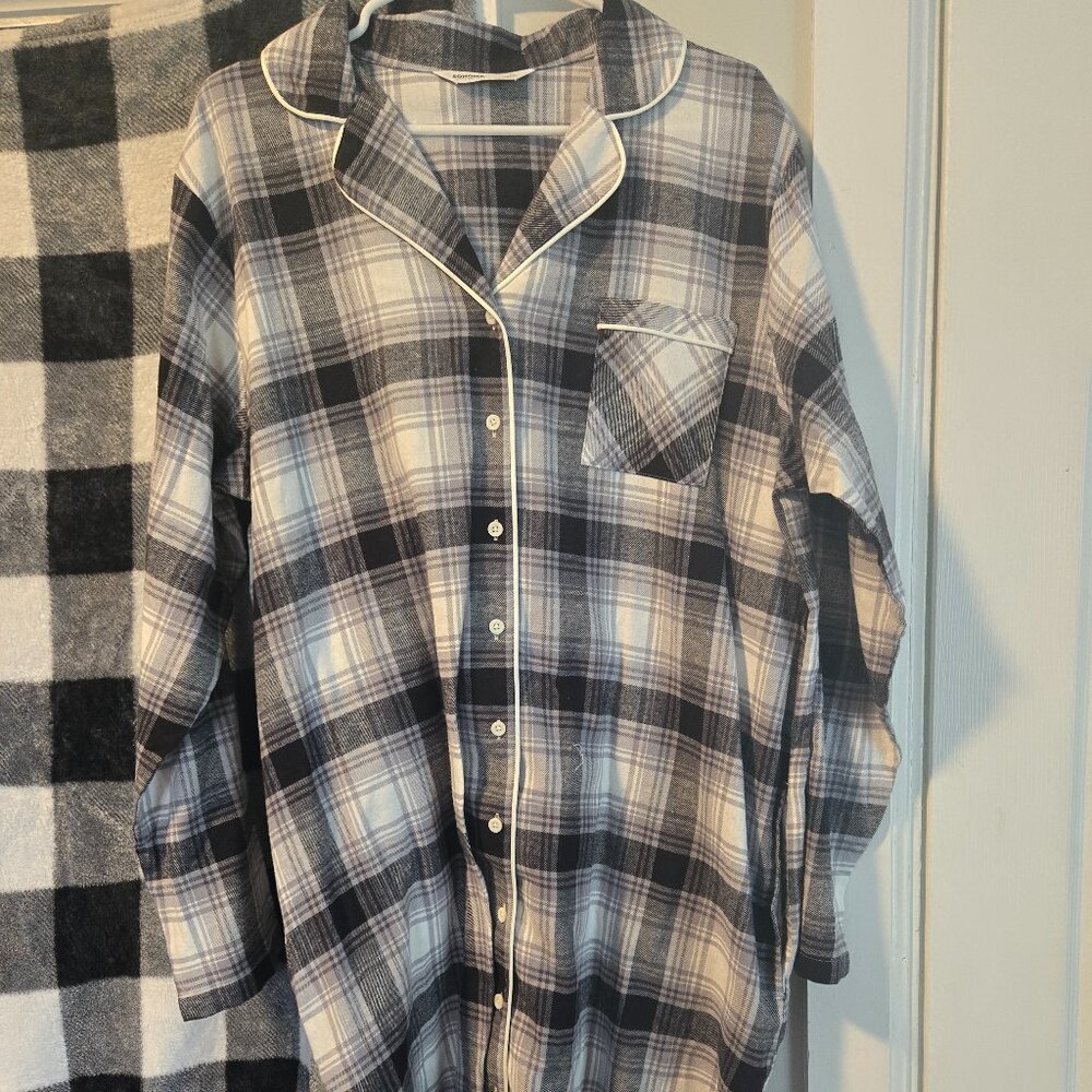 Flannel pajama shirt